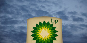 FILE PHOTO: Logo of British Petrol BP is seen at a petrol station in Pienkow, Poland, June 8, 2022. REUTERS/Kacper Pempel/File Photo